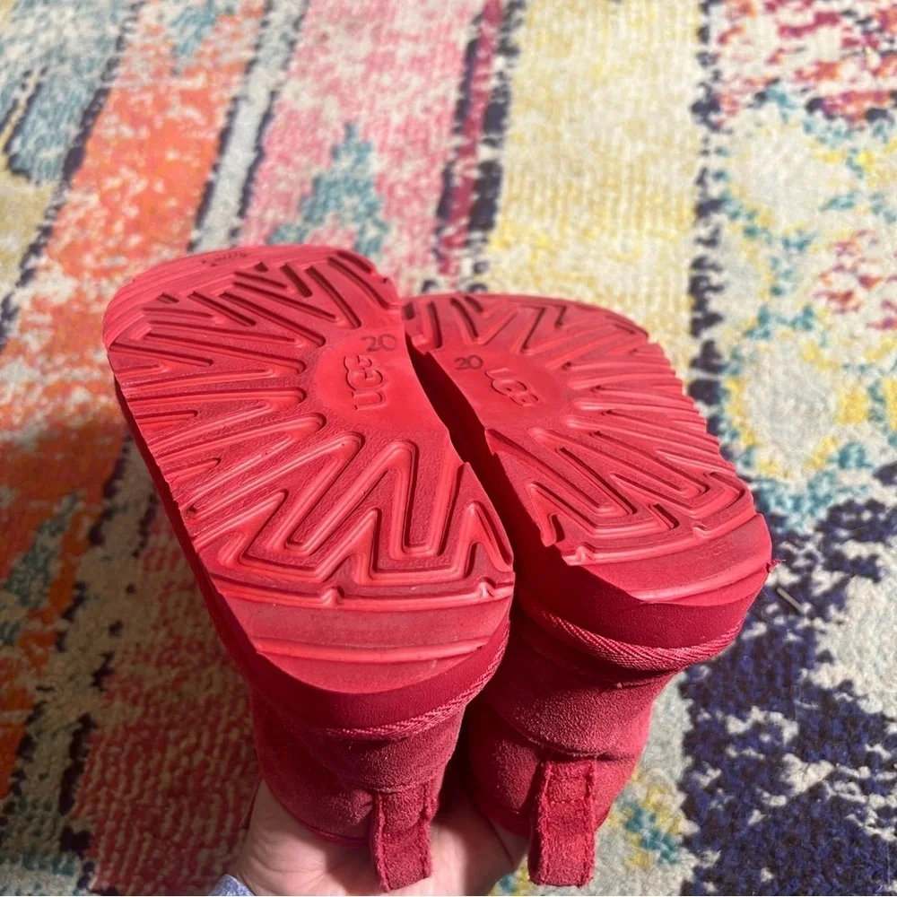 UGG Neumel II Toddler Boys Red Suede Boots Size 10